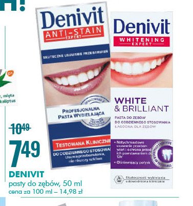 Pasta do zębów Denivit anti-stain expert promocja