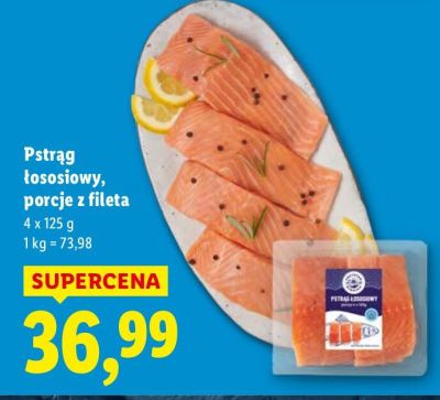 Pstrąg łososiowy, porcje z fileta promocja w Lidl