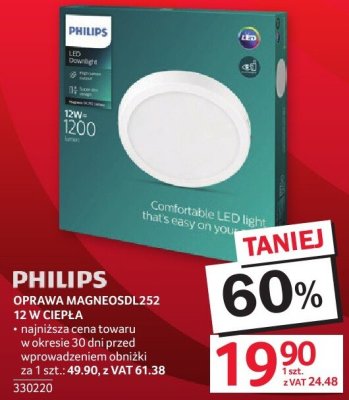 Oprawa magneOSDL252 12W ciepła Philips promocja w Selgros