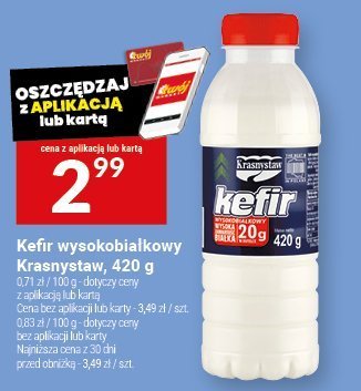 Kefir wysokobiałkowy Krasnystaw, 420 g promocja w Twój Market