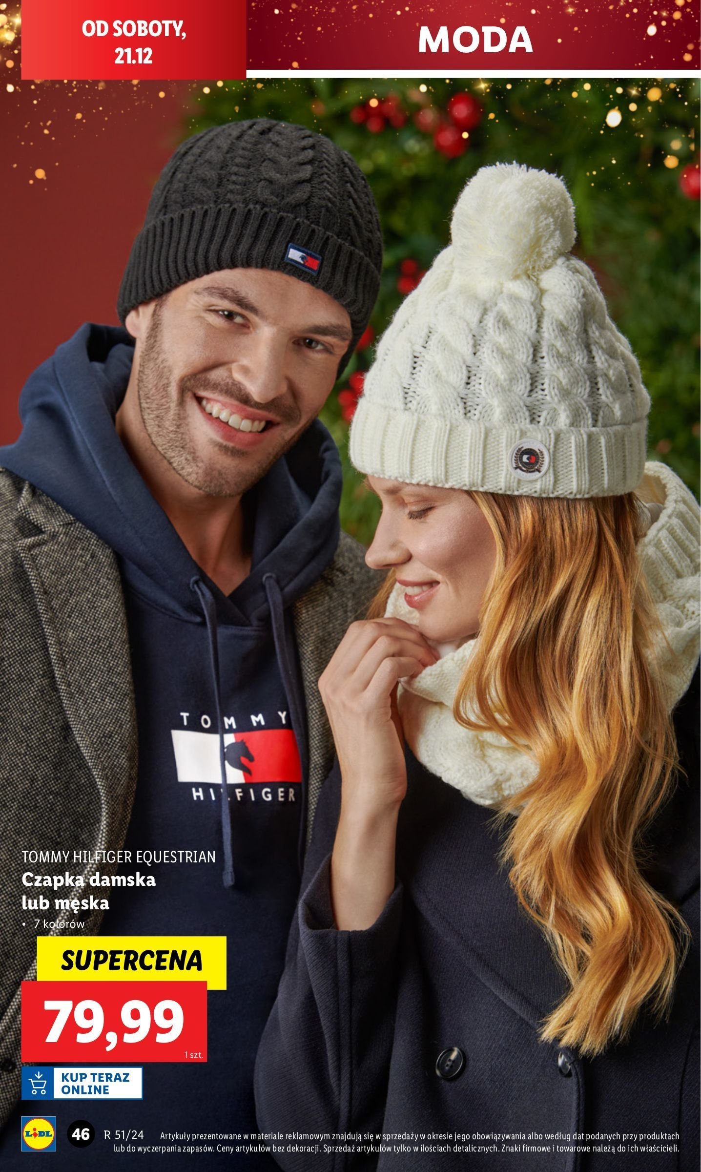 Czapka damska z pomponem TOMMY HILFIGER promocja w Lidl