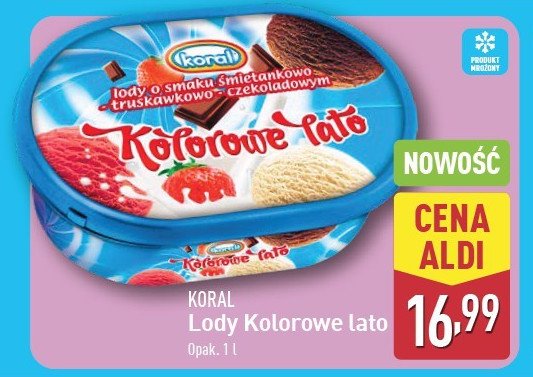 Lody 艣mietankowo-truskawkowo-czekoladowe Koral kolorowe lato promocja