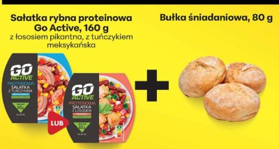 Sałatka rybna proteinowa Go Active, 160 g z łososiem pikantna, z tuńczykiem meksykańska promocja w Biedronka