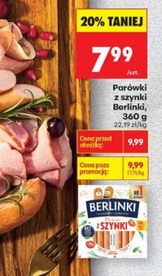Parówki z szynki Berlinki promocja w Biedronka