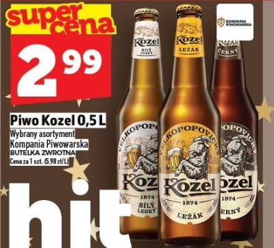 Piwo Kozel 0,5l promocja w TOPAZ