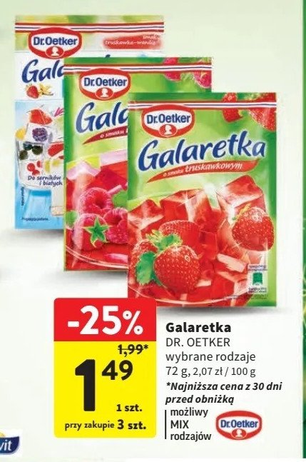 Galaretka krystaliczna truskawka-wanilia Dr. oetker promocja