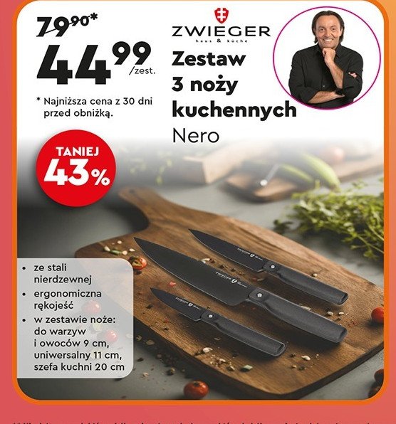 Zestaw noży nero Zwieger promocja w Biedronka