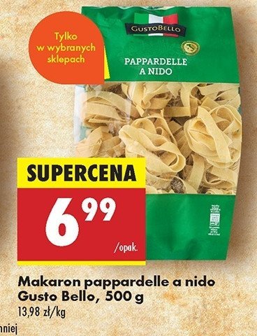 Makaron pappardelle a nido Gustobello promocja