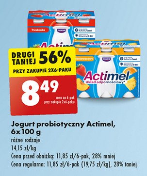 Jogurt Actimel truskawkowy promocja w Biedronka