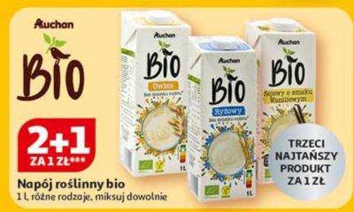 Napój roślinny bio, różne rodzaje, miksuj dowolnie promocja w Auchan
