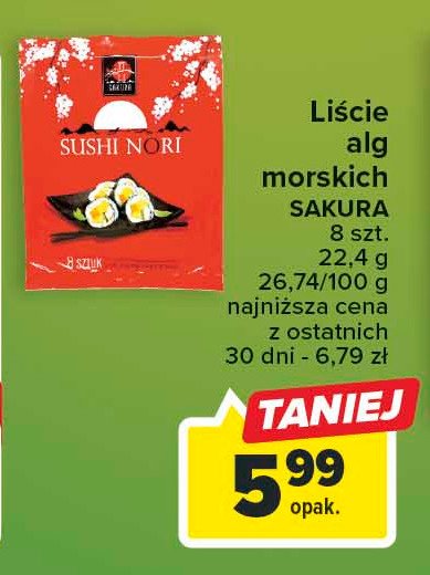 Li艣cie alg nori Sakura promocja