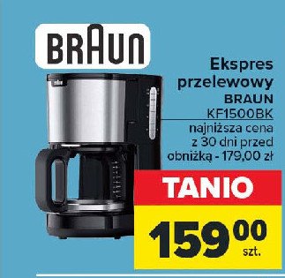 Ekspres do kawy kf1500bk Braun promocja w Carrefour