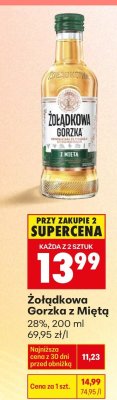 Wódka Żołądkowa Gorzka z Miętą 28%, 200 ml promocja w Biedronka