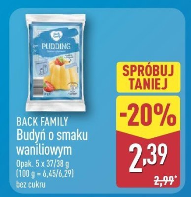 Budyń o smaku waniliowym  promocja w Aldi