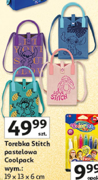 Torebka pastelowa stitch 19 x 13 x 6 cm Coolpack promocja w Auchan