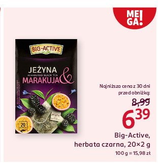 Herbata jeżyna i marakuja Big-active promocja