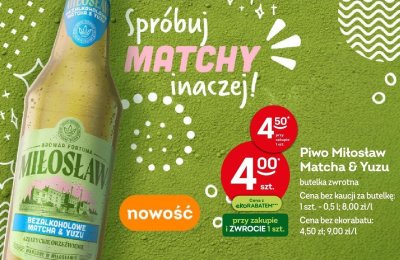 Piwo Miłosław Matcha & Yuzu bezalkoholowe promocja w Żabka