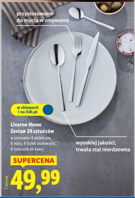 Zestaw sztućców ze stali nierdzewnej 24 szt.  promocja w Lidl