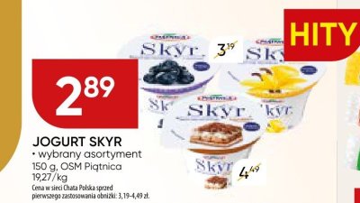 Jogurt skyr wybrany asortyment 150 g, OSM Piątnica promocja w Chata Polska