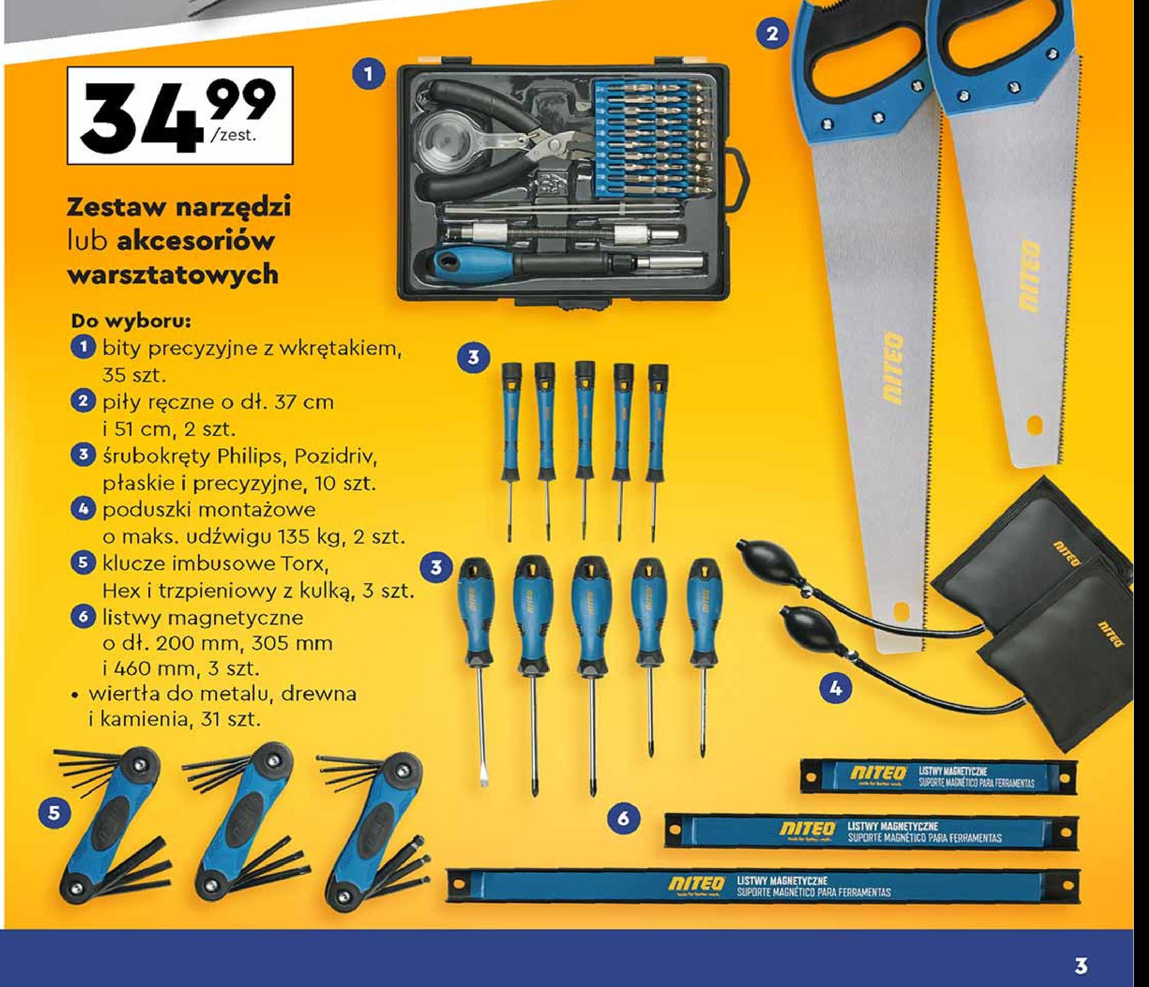 Zestaw bitów z wkrętakiem Niteo tools promocja