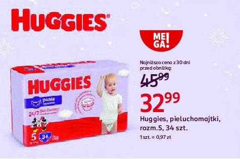 Pieluchomajtki 5 Huggies pants jumbo promocja w Rossmann