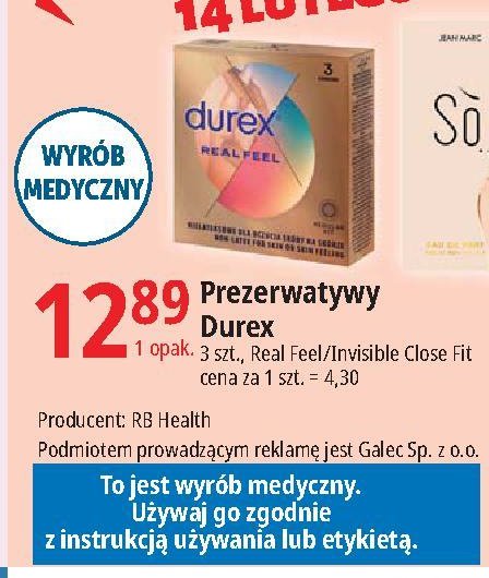 Prezerwatywy close fit Durex invisible promocja