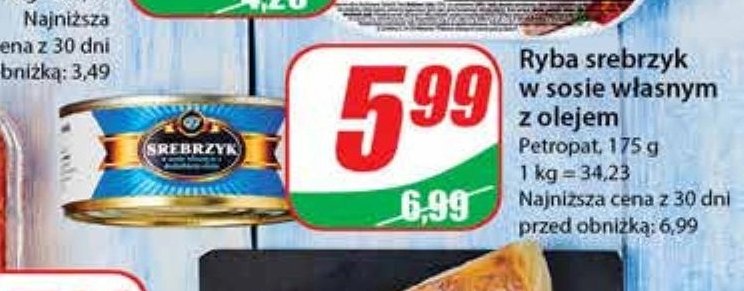 Srebrzyk w oleju Petropat promocja
