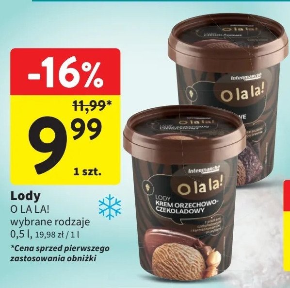 Lody orzech czekolada Intermarche o la la! promocja