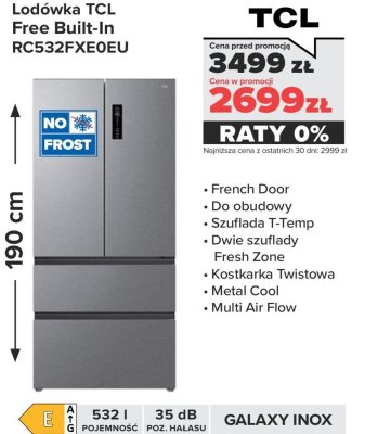 Lodówka TCL Free Built-In RC532FXE0EU promocja w NEONET