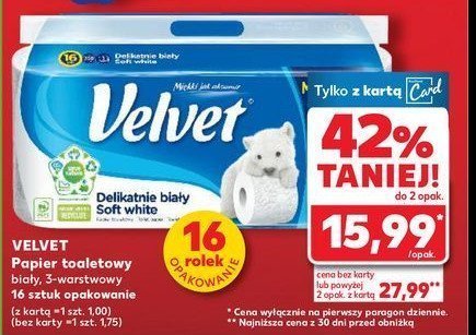 Papier toaletowy delikatnie bia艂y Velvet promocja