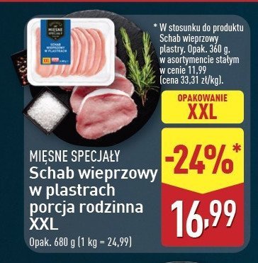 Schab wieprzowy bez kości - plastry Mięsne specjały zawsze świeże (aldi) promocja