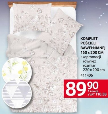 Komplet pościeli bawełnianej 160 x 200 cm promocja w Selgros