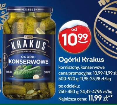 Ogórki Krakus korniszony, konserwowe promocja w Żabka