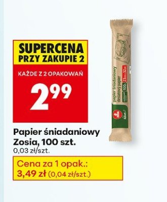 Papier śniadaniowy 100 szt. promocja w Biedronka
