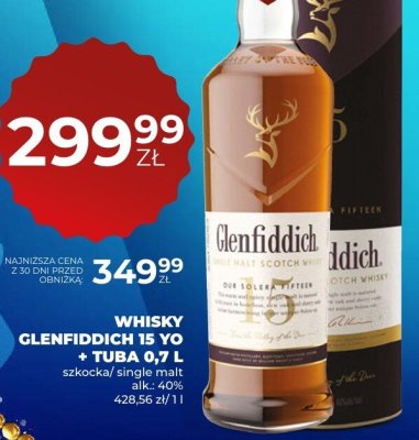 Whisky Glenfiddich 15 YO + TUBA 0,7L promocja w Duży Ben