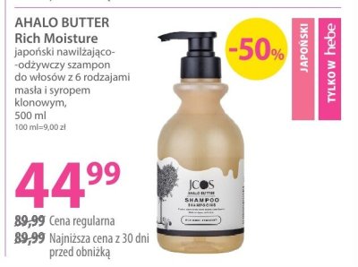 Szampon Rich Moisture japoński nawilżająco-odżywczy z 6 rodzajami masła i syropem klonowym promocja w Hebe