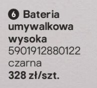 Bateria umywalkowa wysoka czarna promocja w Castorama