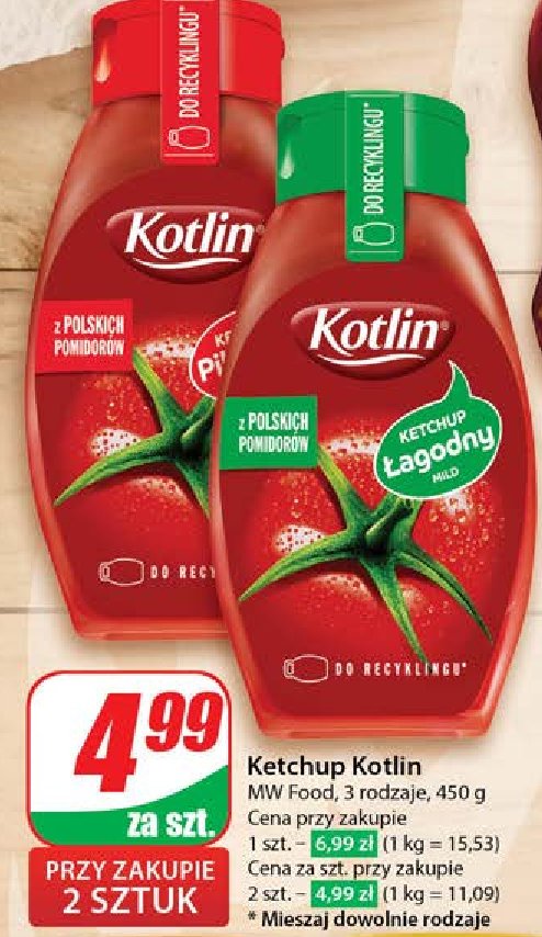 Ketchup łagodny Kotlin promocja w Dino