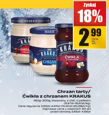 Chrzan tarty/Ćwikła z chrzanem KRAKUS promocja w Supeco