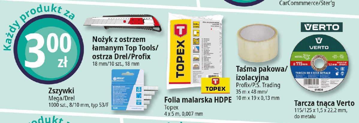 Folia malarska gruba 4 x 5 m Topex promocja w Leclerc