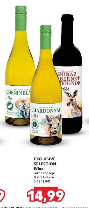 Wino Exclusive selection chardonnay promocja w Kaufland