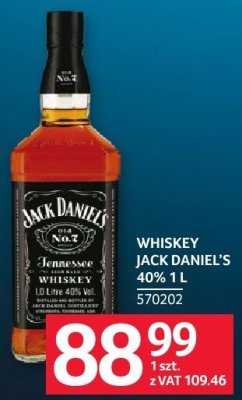 Whiskey Jack Daniel's 40% 1 l promocja w Selgros