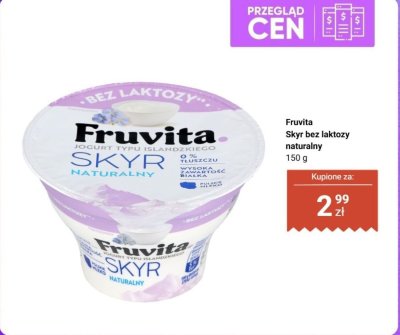Skyr bez laktozy naturalny  promocja w Biedronka