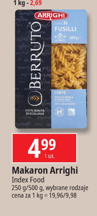 Makaron fusilli Arrighi promocja w Leclerc