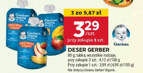 Deserek jabłko marchew i mango Gerber natural for baby promocja