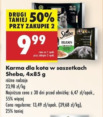 Karma dla kota wyb贸r smak贸w w sosie Sheba kitten promocja