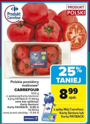 Pomidory malinowe polskie CARREFOUR 500 g promocja w Carrefour