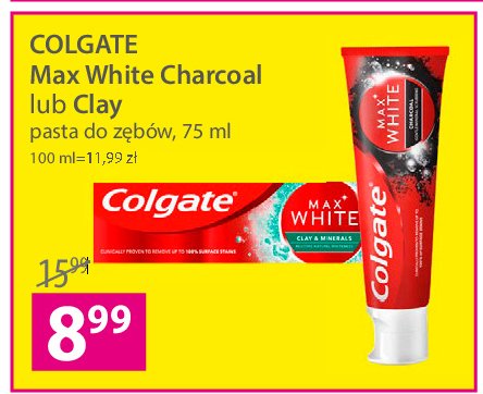 Pasta do zębów charcoal Colgate max white promocje