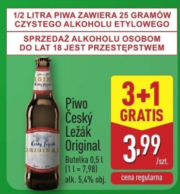 Piwo Cesky Lezak Original promocja w Aldi