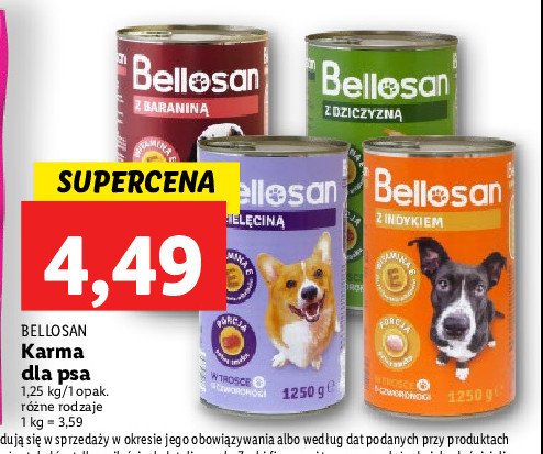 Karma dla psa z cielęciną Bellosan promocje